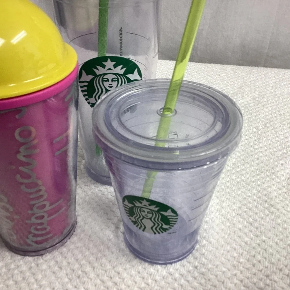 Starbucks Tumblers Bundle Set of 3 Cold Cup with Straws Reusable‎ Various Sizes